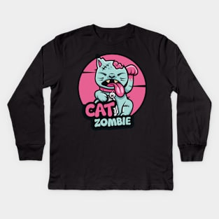 Cat Zombie Kids Long Sleeve T-Shirt